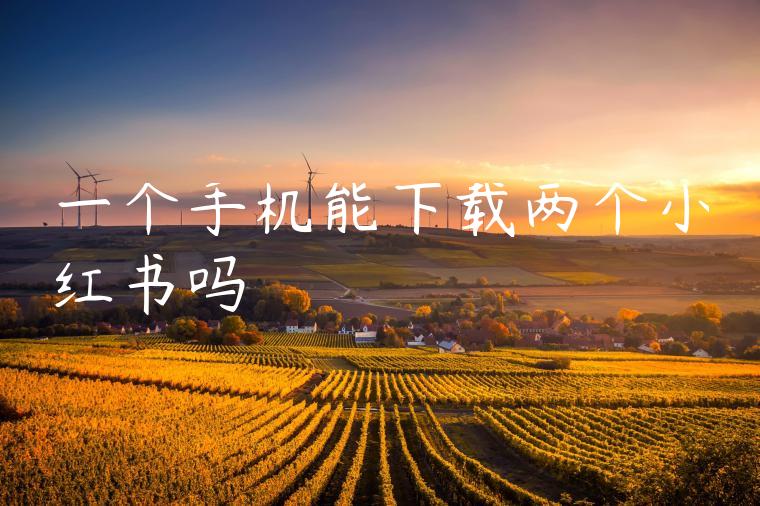 一个手机能下载两个小红书吗 一个手机能下载两个小红书吗