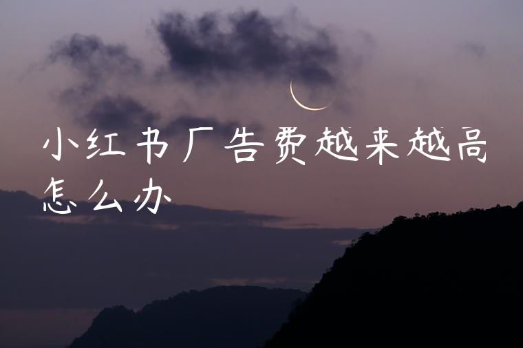 小红书广告费越来越高怎么办