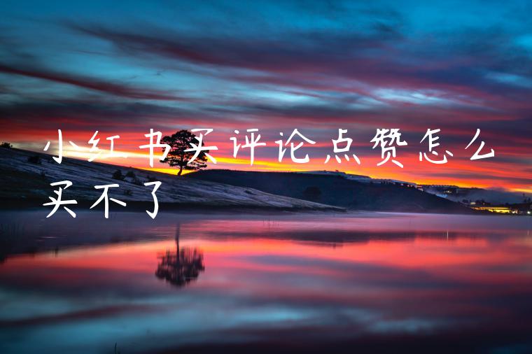 小红书买评论点赞怎么买不了 小红书买评论点赞怎么买不了