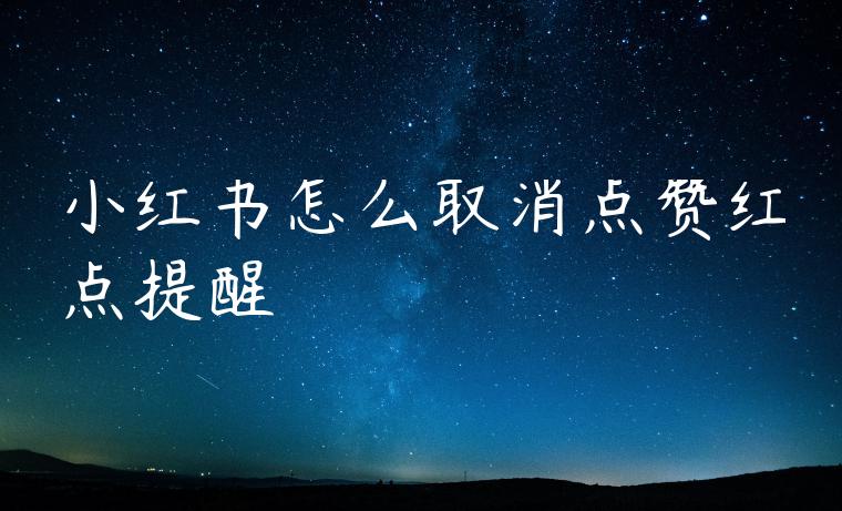 小红书怎么取消点赞红点提醒 小红书怎么取消点赞红点提醒