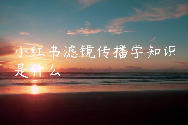 小红书滤镜传播学知识是什么