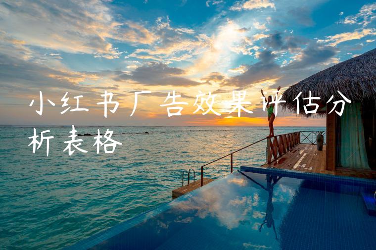 小红书广告效果评估分析表格 小红书广告效果评估分析表格