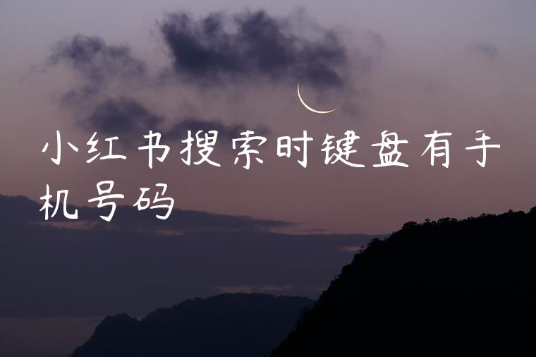 小红书搜索时键盘有手机号码 小红书搜索时键盘有手机号码