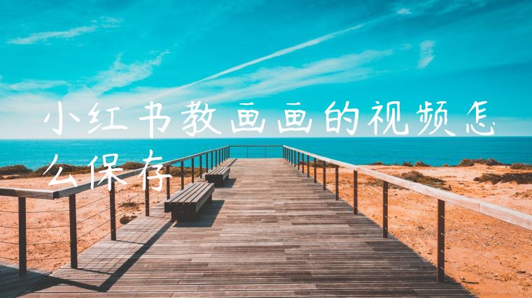 小红书教画画的视频怎么保存