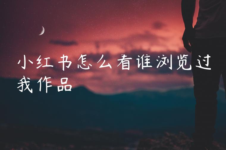 小红书怎么看谁浏览过我作品 小红书怎么看谁浏览过我作品
