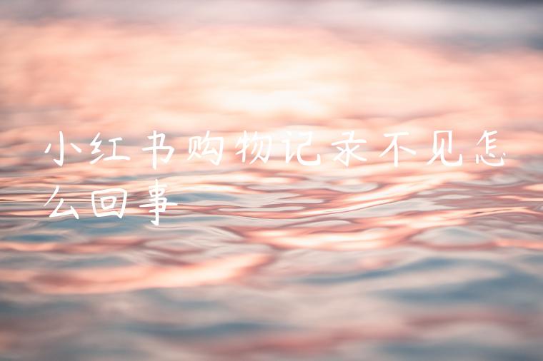 小红书购物记录不见怎么回事