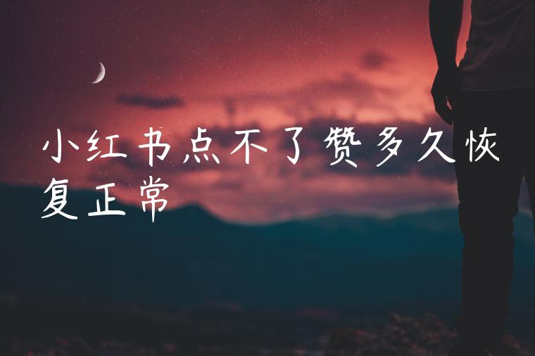 小红书点不了赞多久恢复正常