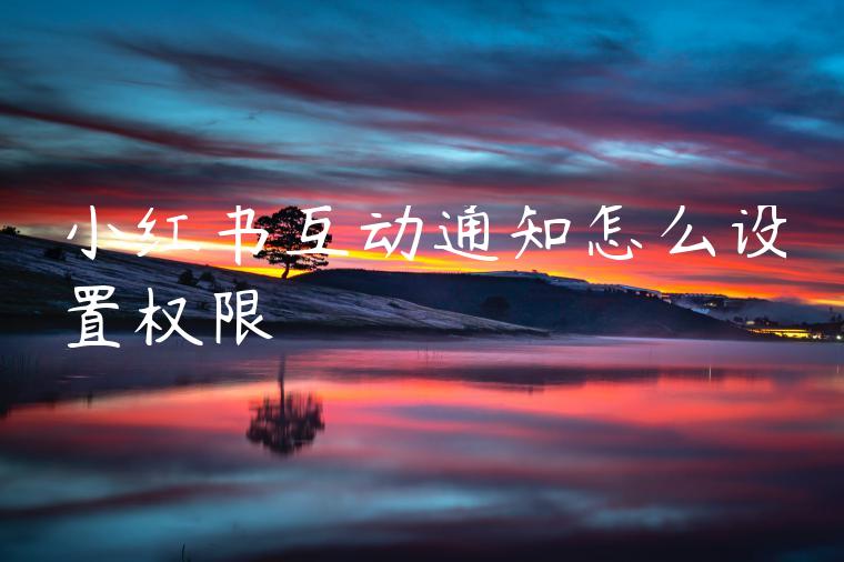 小红书互动通知怎么设置权限