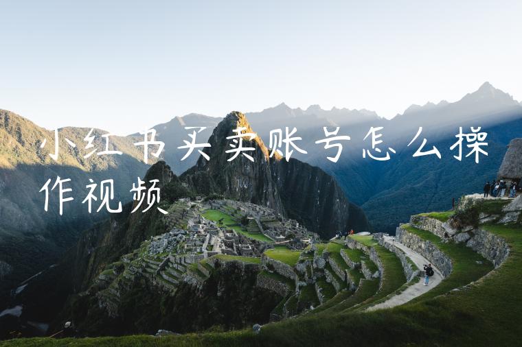 小红书买卖账号怎么操作视频