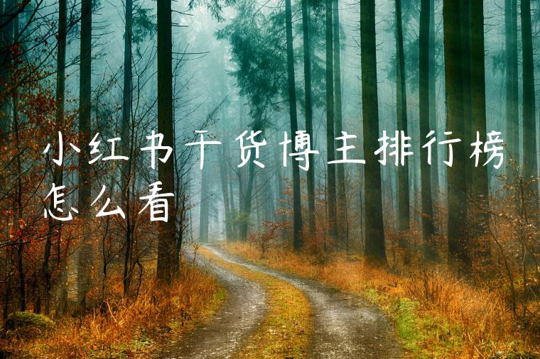 小红书干货博主排行榜怎么看 小红书干货博主排行榜怎么看