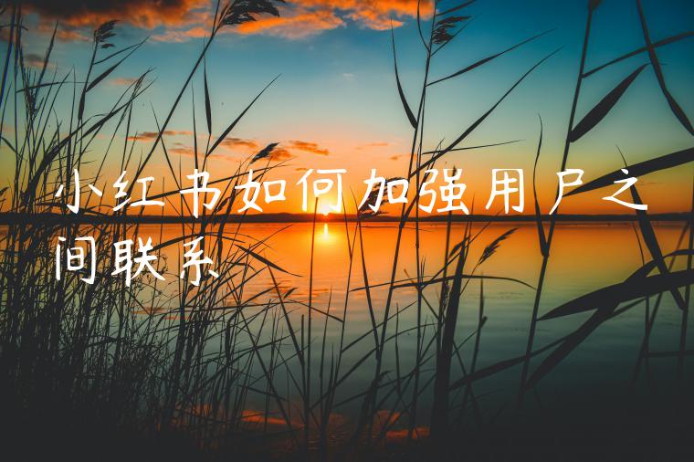 小红书如何加强用户之间联系 小红书如何加强用户之间联系