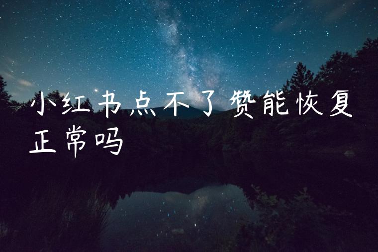 小红书点不了赞能恢复正常吗