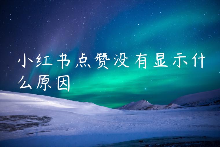 小红书点赞没有显示什么原因