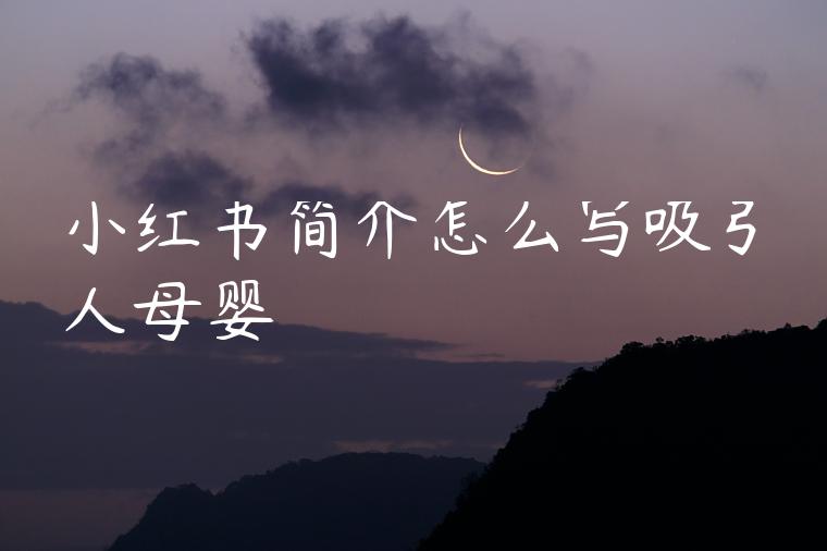 小红书简介怎么写吸引人母婴