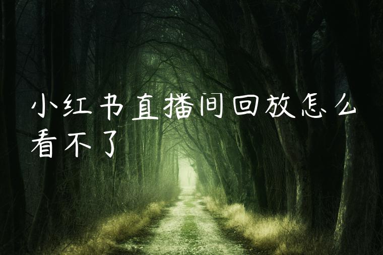 小红书直播间回放怎么看不了