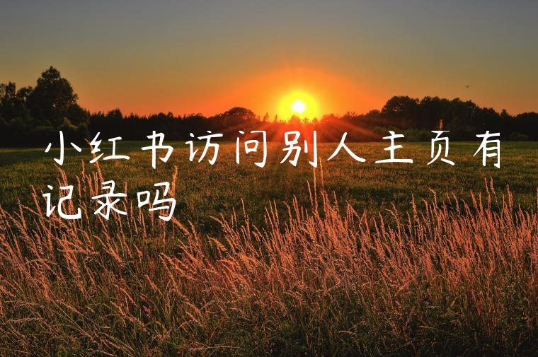 小红书访问别人主页有记录吗