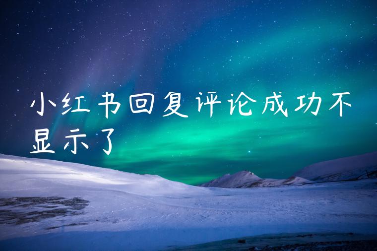 小红书回复评论成功不显示了