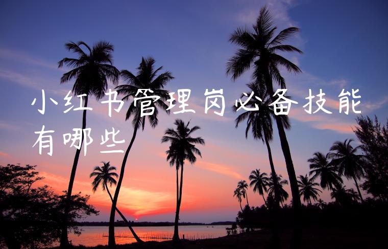 小红书管理岗必备技能有哪些 小红书管理岗必备技能有哪些