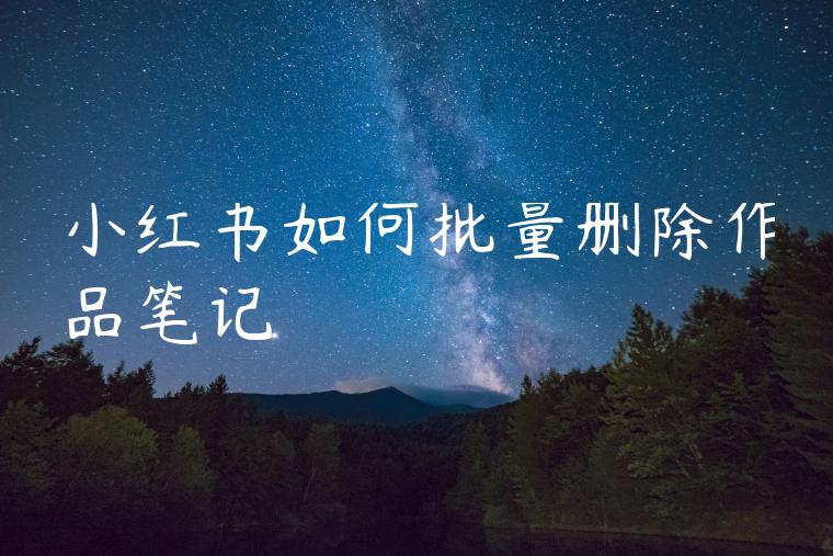 小红书如何批量删除作品笔记