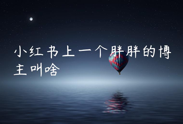 小红书上一个胖胖的博主叫啥 小红书上一个胖胖的博主叫啥