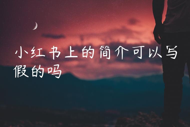 小红书上的简介可以写假的吗 小红书上的简介可以写假的吗