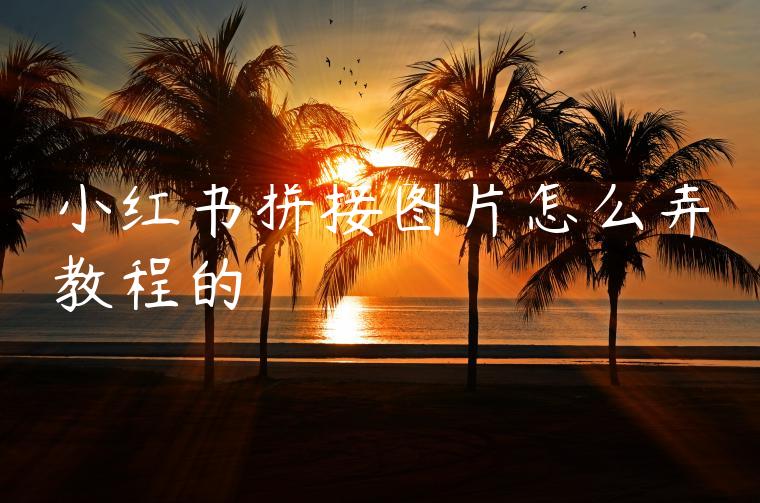 小红书拼接图片怎么弄教程的