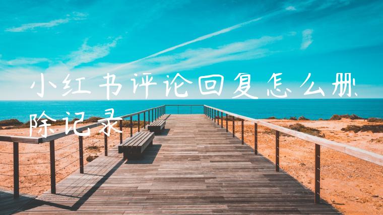 小红书评论回复怎么删除记录