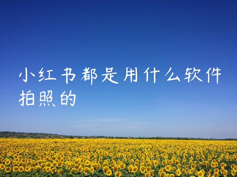小红书都是用什么软件拍照的 小红书都是用什么软件拍照的