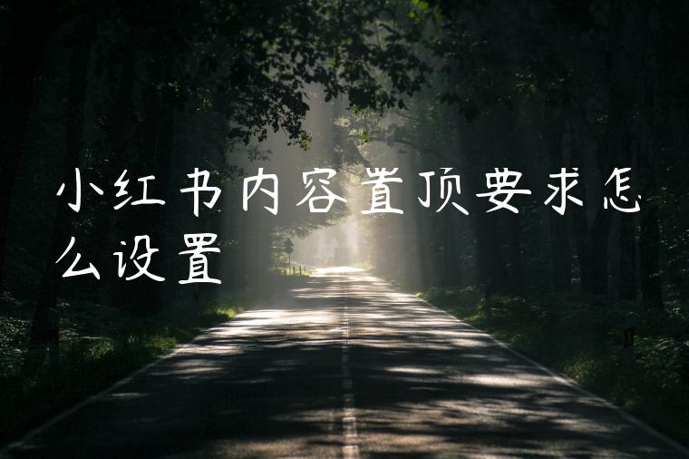 小红书内容置顶要求怎么设置 小红书内容置顶要求怎么设置