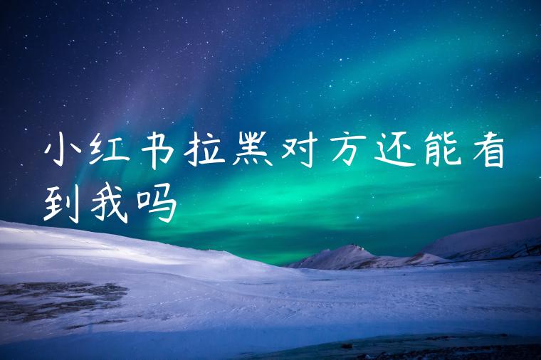 小红书拉黑对方还能看到我吗 小红书拉黑对方还能看到我吗