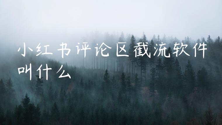 小红书评论区截流软件叫什么 小红书评论区截流软件叫什么