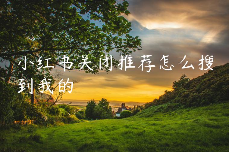 小红书关闭推荐怎么搜到我的