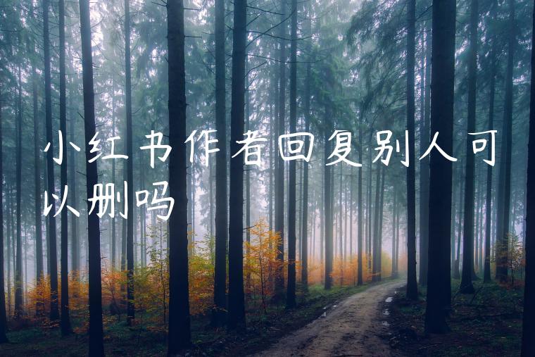 小红书作者回复别人可以删吗