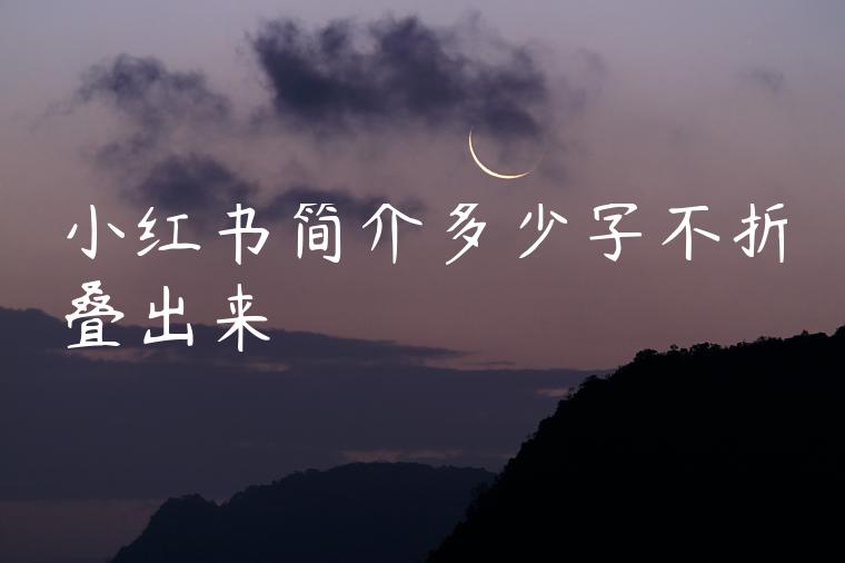 小红书简介多少字不折叠出来