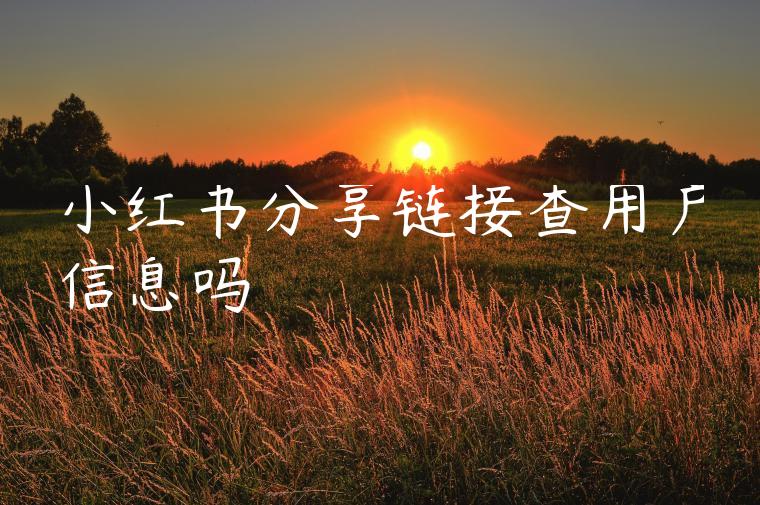 小红书分享链接查用户信息吗 小红书分享链接查用户信息吗