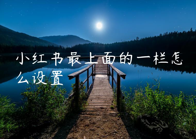 小红书最上面的一栏怎么设置 小红书最上面的一栏怎么设置