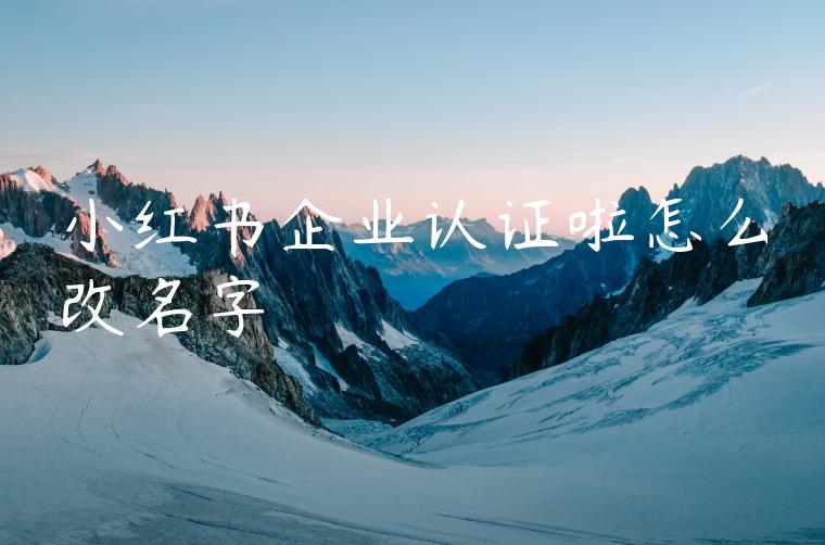 小红书企业认证啦怎么改名字 小红书企业认证啦怎么改名字