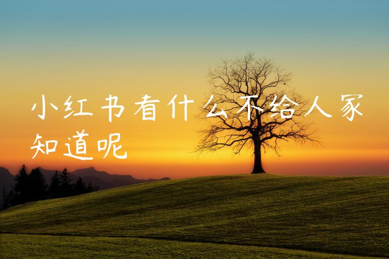 小红书看什么不给人家知道呢