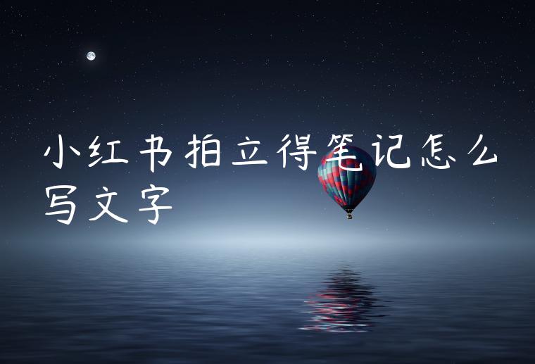 小红书拍立得笔记怎么写文字 小红书拍立得笔记怎么写文字