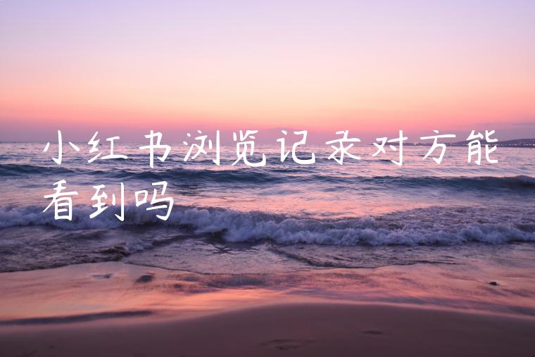 小红书浏览记录对方能看到吗 小红书浏览记录对方能看到吗