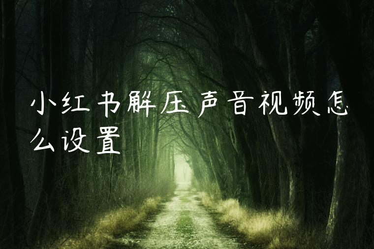 小红书解压声音视频怎么设置