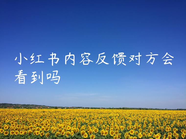 小红书内容反馈对方会看到吗 小红书内容反馈对方会看到吗