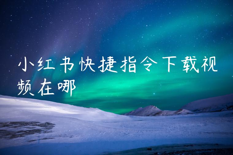 小红书快捷指令下载视频在哪