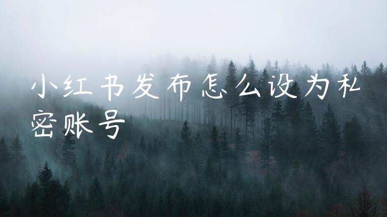小红书发布怎么设为私密账号