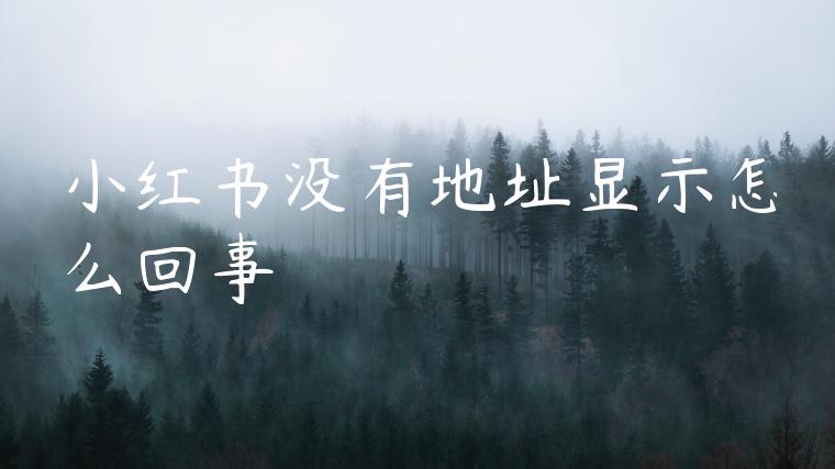 小红书没有地址显示怎么回事