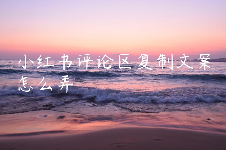 小红书评论区复制文案怎么弄