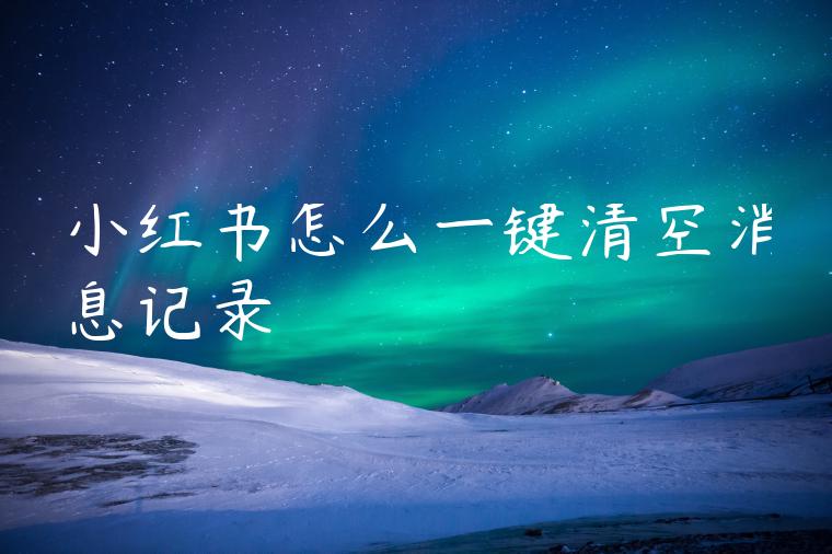 小红书怎么一键清空消息记录 小红书怎么一键清空消息记录