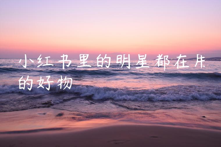 小红书里的明星都在用的好物 小红书里的明星都在用的好物