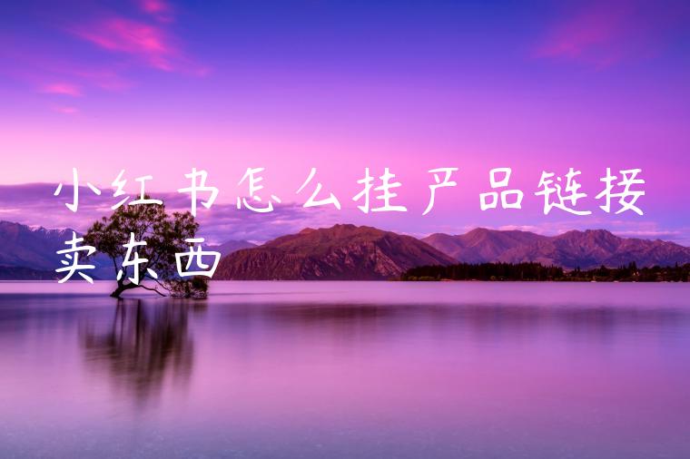 小红书怎么挂产品链接卖东西