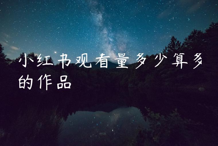 小红书观看量多少算多的作品